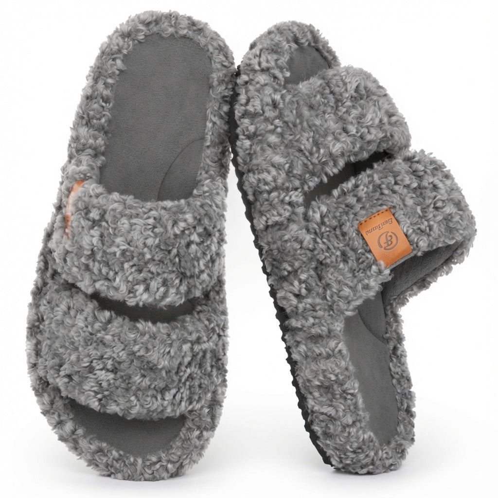 Kartizee™ Fuzzy Open-Toe Slippers